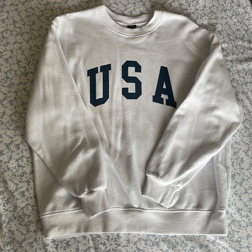 USA White Crewneck